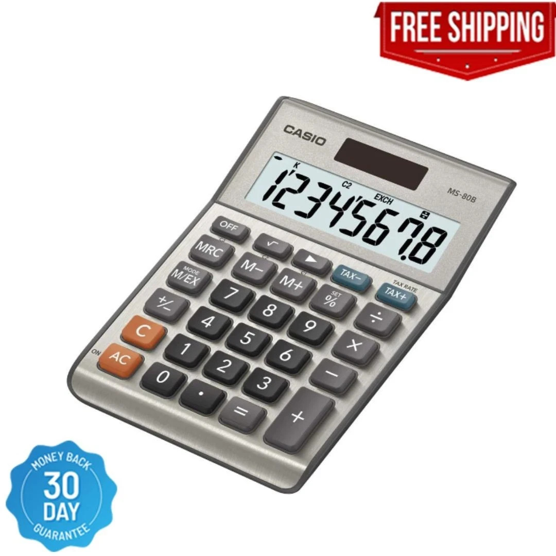 Casio Ms-80b Calculator – Desktop Calculator With Tax & Currency Tools Casio Ms-80b Calculator – Desktop Calculator With Tax & Currency Tools