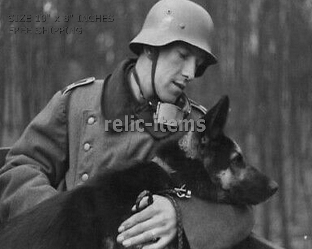 WW2 8x10 Photo GERMAN SOLDIER WITH HIS DOG O6544 WW2 8x10 Photo GERMAN SOLDIER WITH HIS DOG O6544