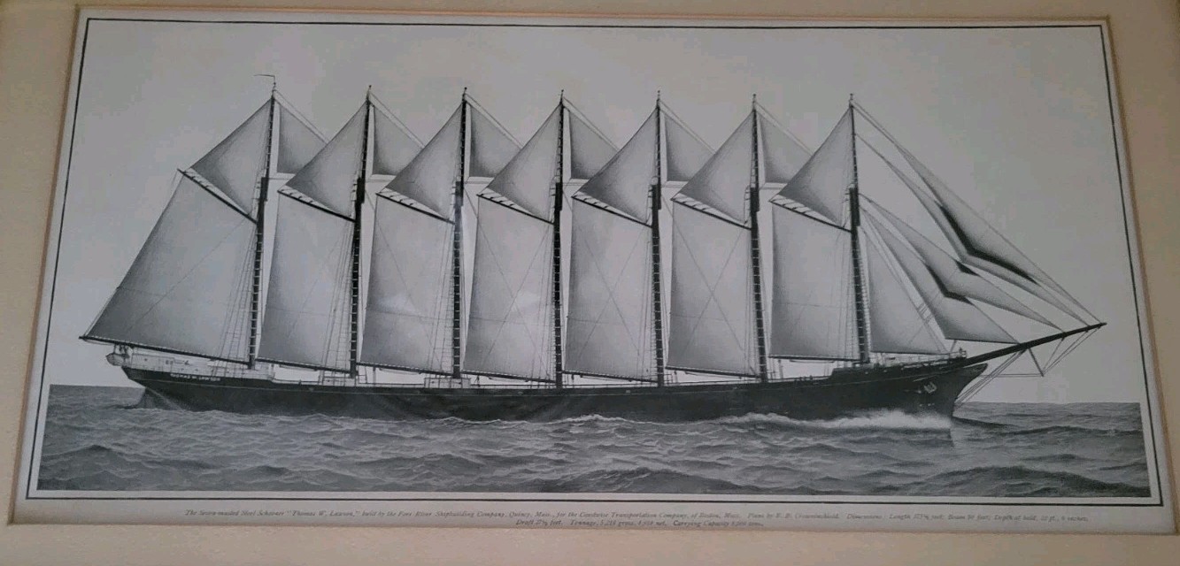 Scarce Antique Print Schooner 