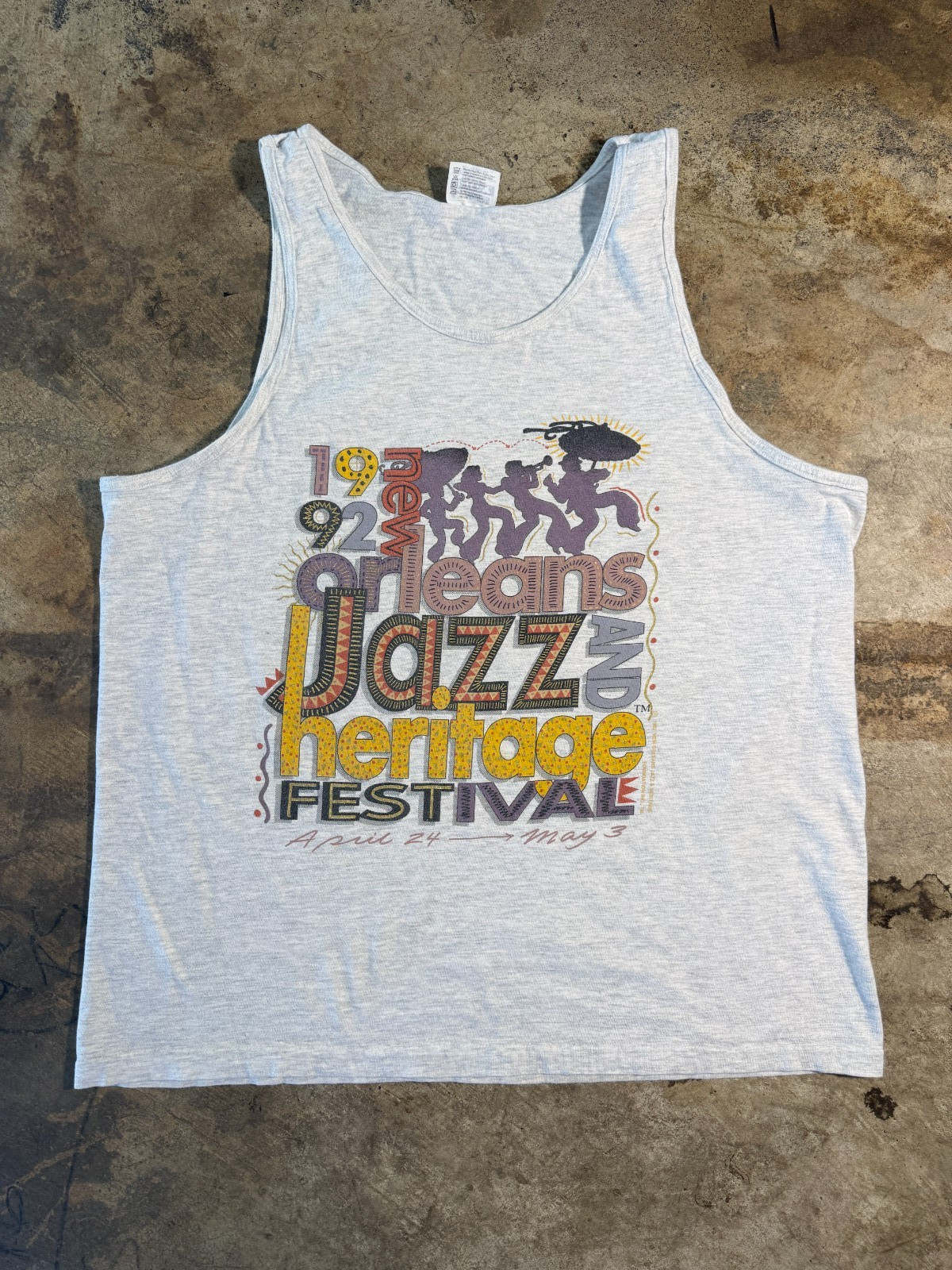 Vintage 1992 New Orleans Jazz Heritage Festival Tank Top Hanes USA XL