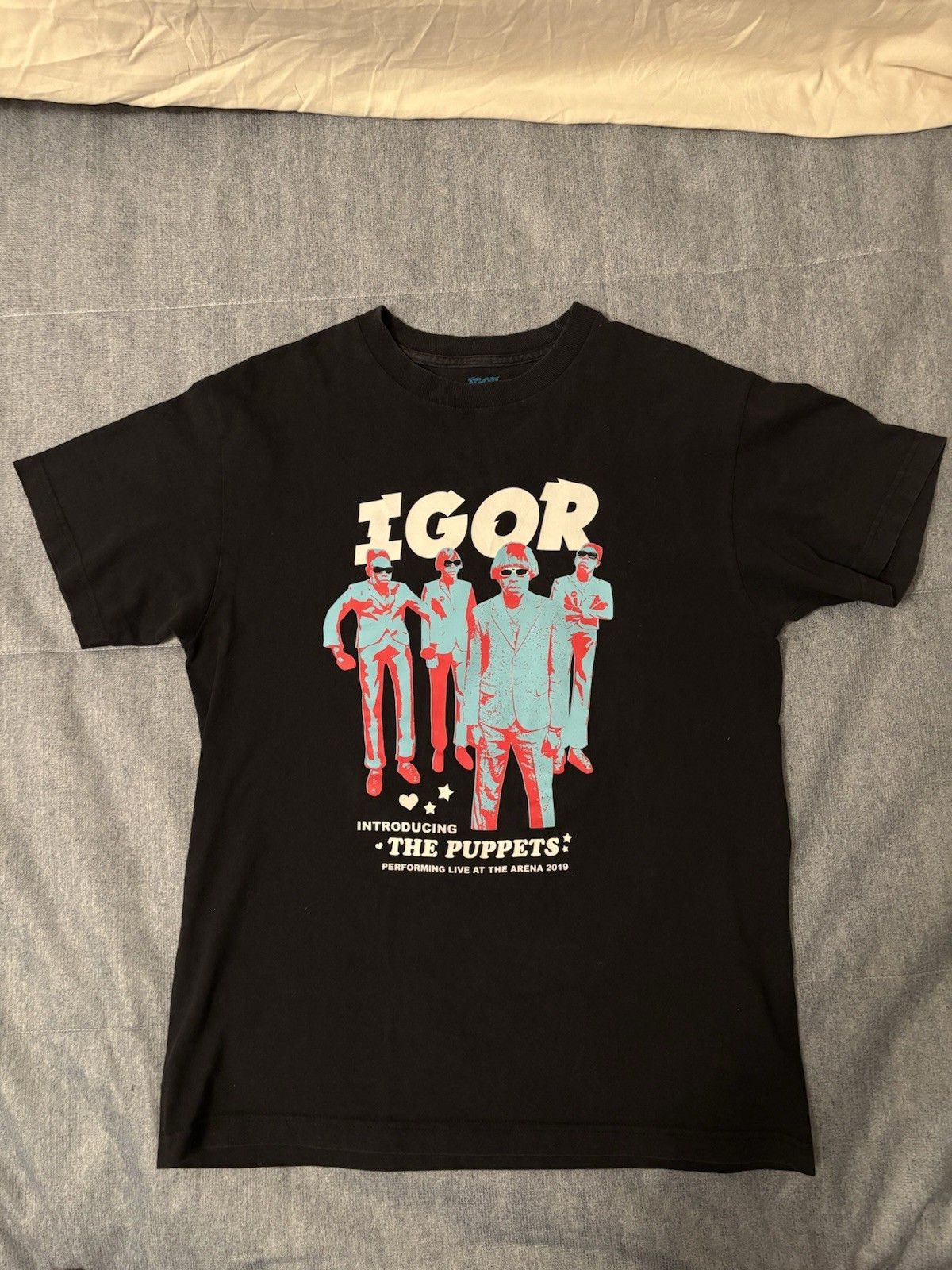 Golf Wang Igor The Puppets Black Graphic Crew Neck T-Shirt Men\'s Size M Golf Wang Igor The Puppets Black Graphic Crew Neck T-Shirt Men\'s Size M