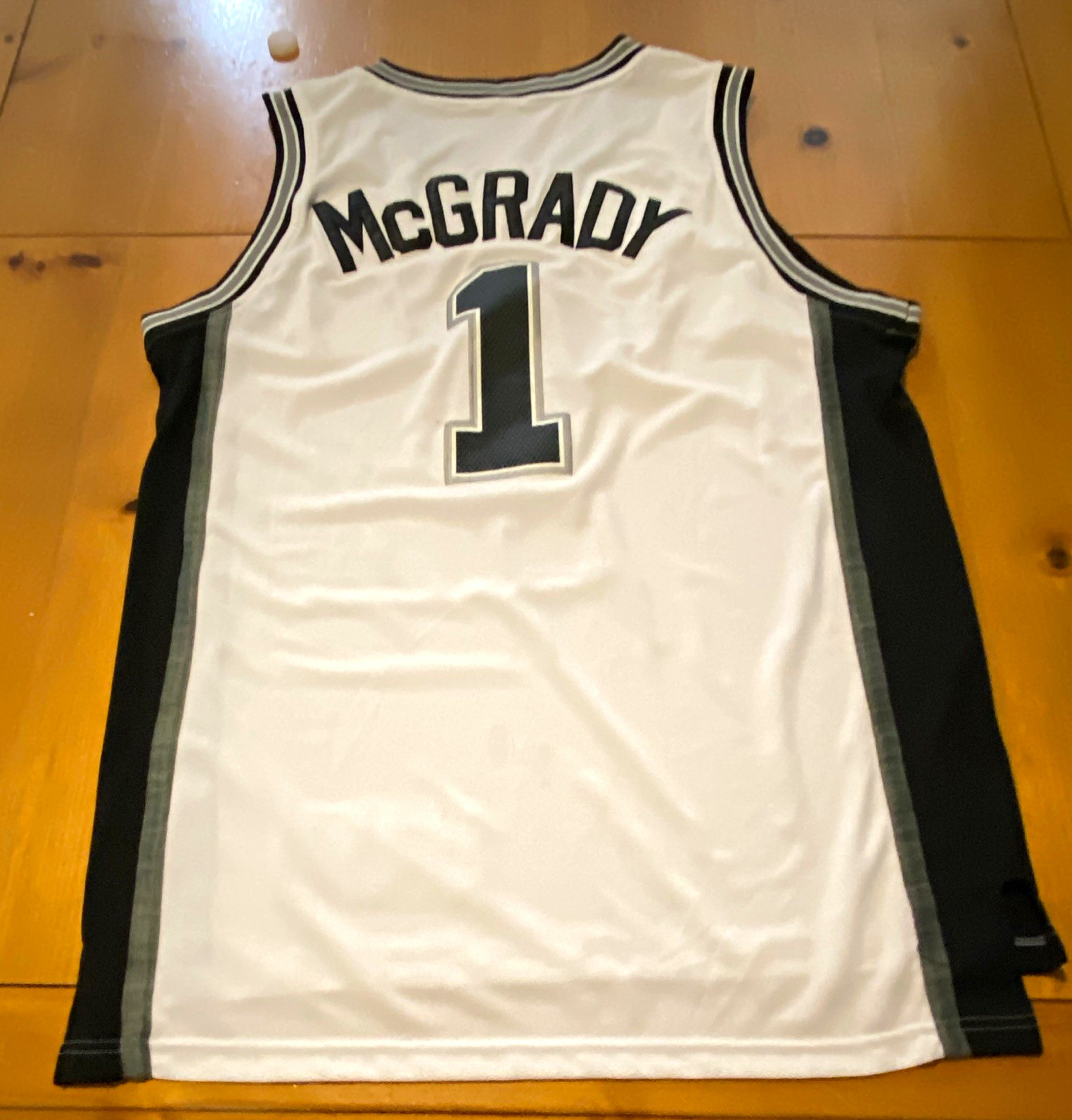 adidas San Antonio Spurs Tracy McGrady #1 NBA Finals Jersey Men’s L White/Black