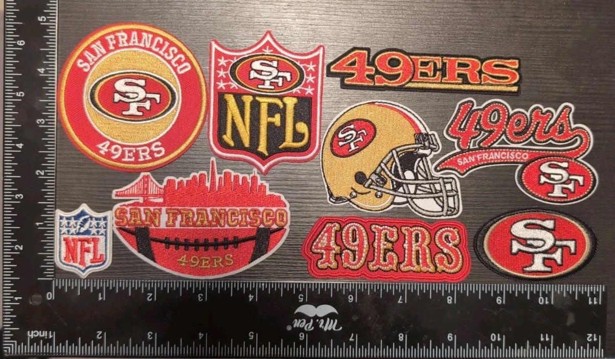 SAN FRANCISCO 49ERS SET OF 9 NFL FOOTBALL IRON ON PATCHES U GET ALL IN PHOTO SAN FRANCISCO 49ERS SET OF 9 NFL FOOTBALL IRON ON PATCHES U GET ALL IN PHOTO