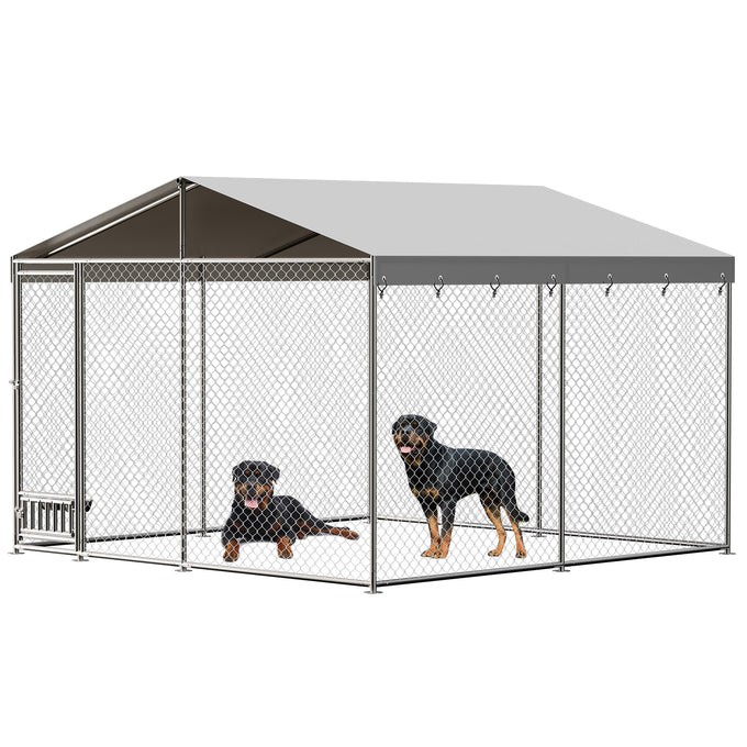GRAVEE Large Dog Kennel Outdoor with Roof, Heavy Duty Pet Fence Enclosure GRAVEE Large Dog Kennel Outdoor with Roof, Heavy Duty Pet Fence Enclosure