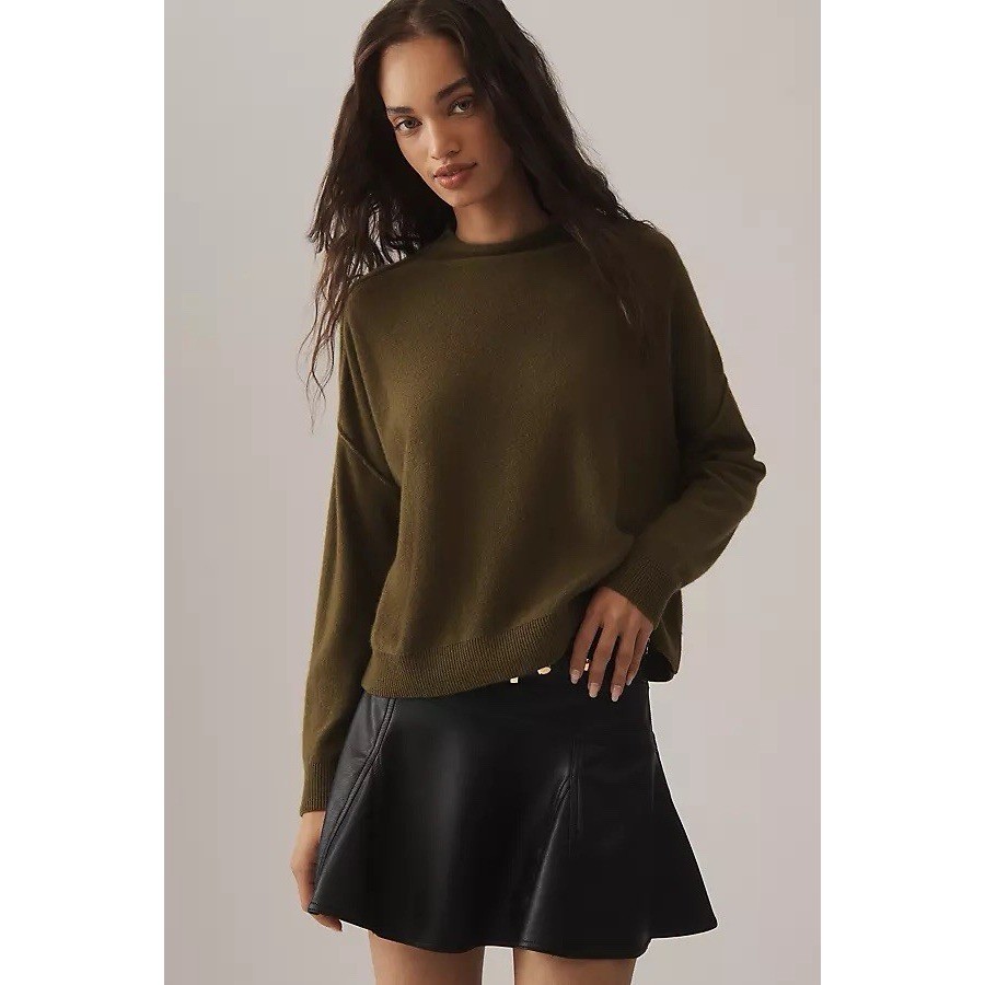 PILCRO by Anthropologie Women\'s Alani Cashmere Mock Neck Sweater NWT SIZE S