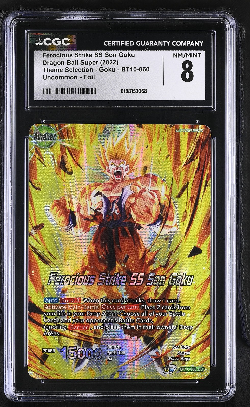 2022 Theme Selection - Goku #BT10-060 Ferocious Strike SS Son Goku CGC 8 2022 Theme Selection - Goku #BT10-060 Ferocious Strike SS Son Goku CGC 8