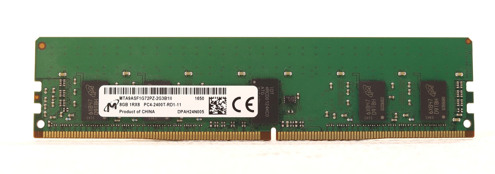 Micron 8GB 1Rx8 PC4-2400T-RD1-11 ECC REG Server RAM P/N: MTA9ASF1G72PZ-2G3B1II
