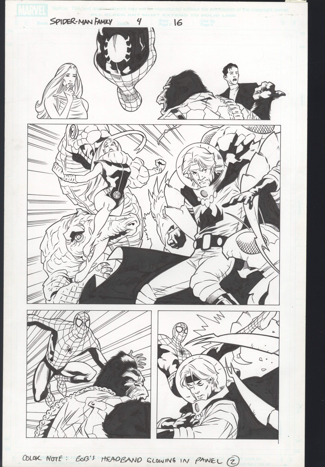 Spider-Man Family #4 Pg 16 Original Art Leonard Kirk Agents of Atlas Marvel