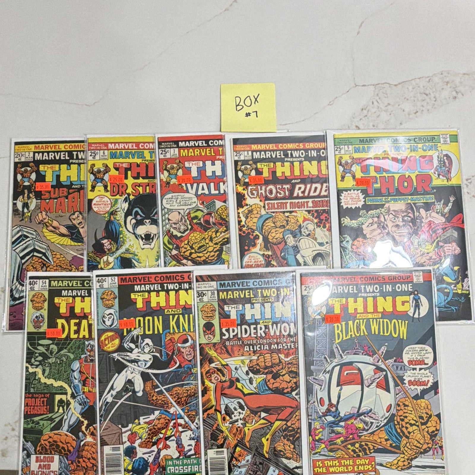 Marvel Comics Marvel Two-in-One comic book lot Thing Bronze Age boarded Marvel Comics Marvel Two-in-One comic book lot Thing Bronze Age boarded