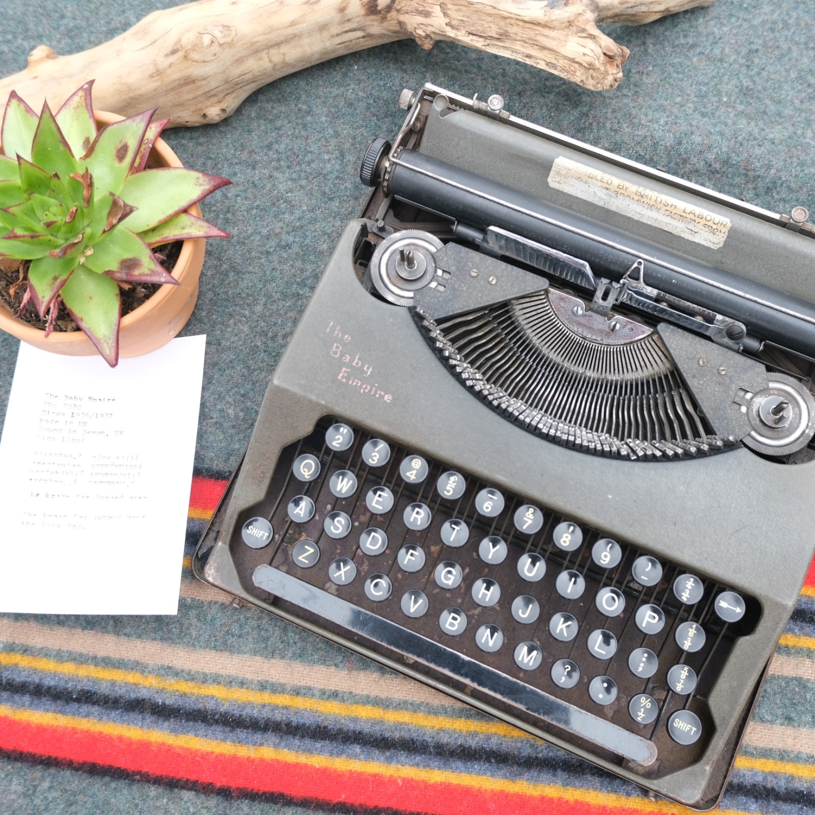 [RARE COLLECTOR] Antique 1936 The Baby Empire Portable Field Typewriter SN#2070