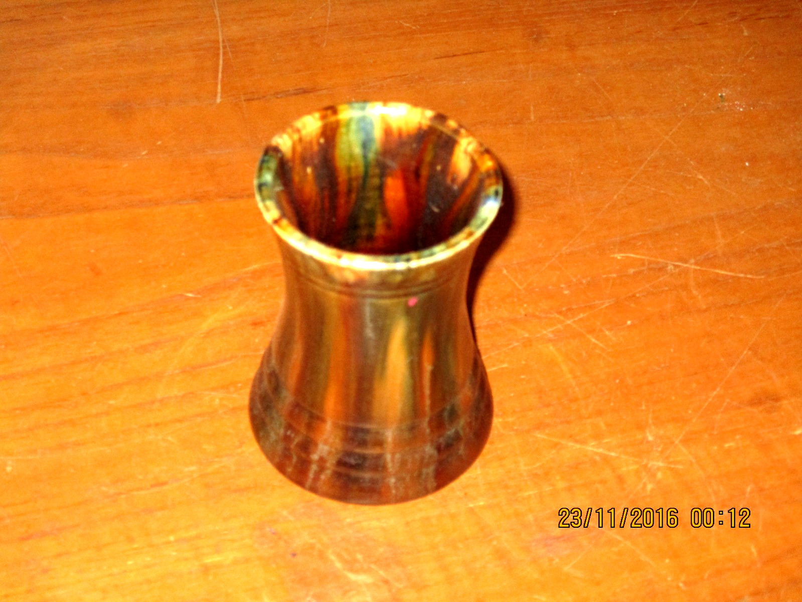 A Vintage Brown Mottle Glaze Australian John Campbell Tasmania Pottery Vase