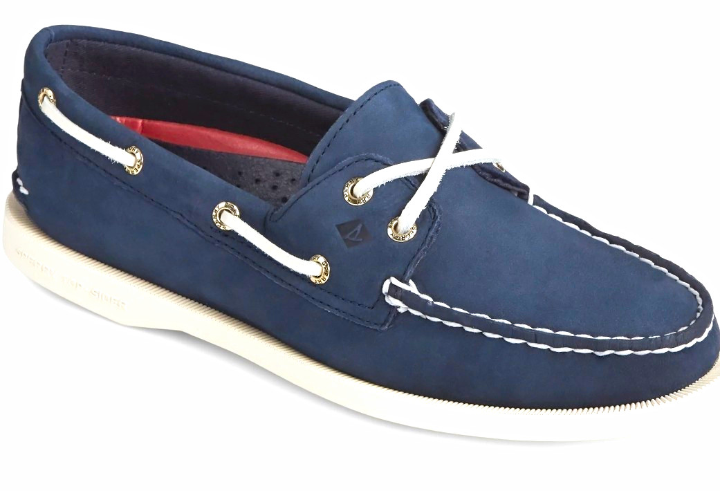 Sperry Top-Sider Authentic Original Leather Navy Boat Shoes Lace-Up 9.5