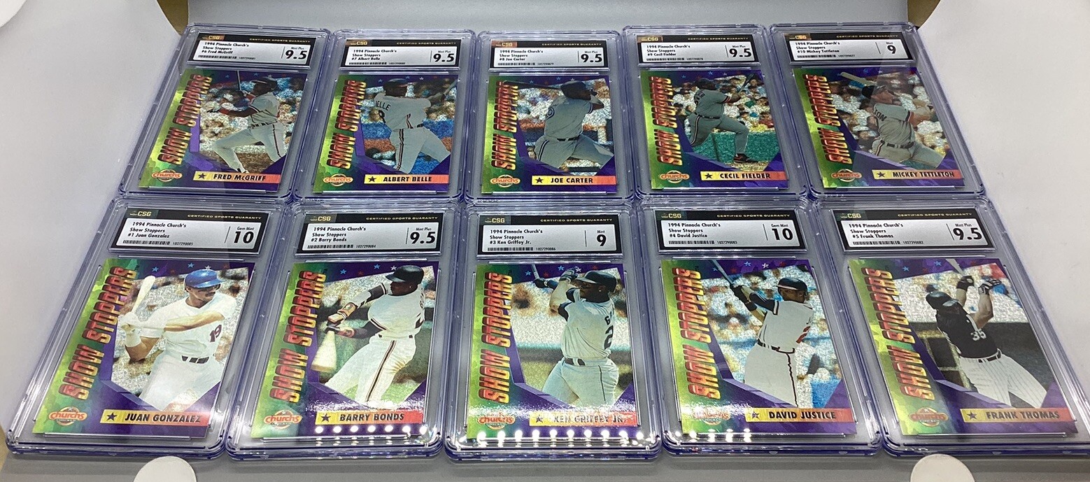 1994 Pinnacle Church’s Show Stoppers Complete Set - CSG - 9-10 - Set Of 10