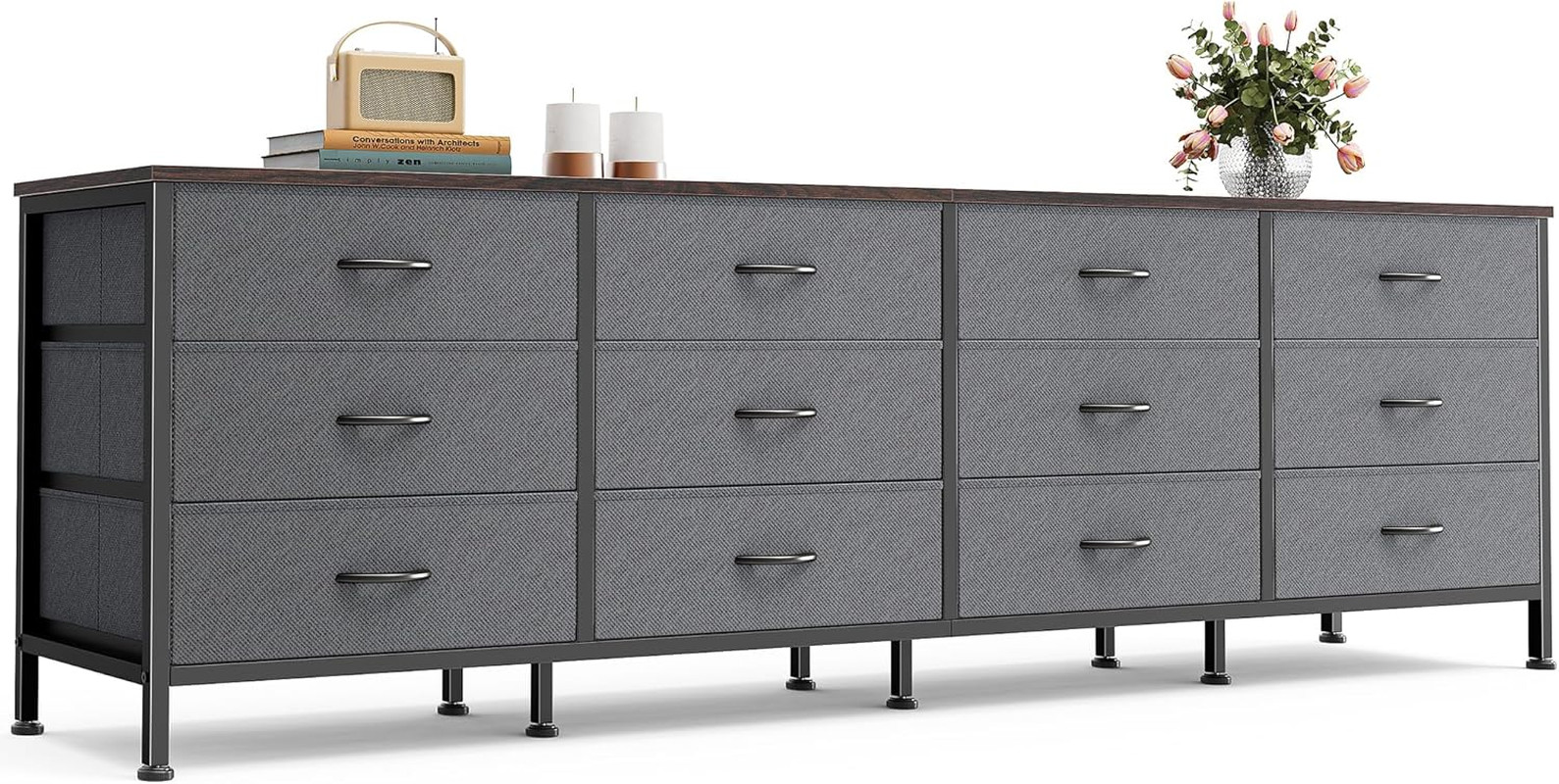 70 Inch Dresser for Bedroom, TV Stand for 65, 75, 80 Inch TV, 12 Drawer Long Dre 70 Inch Dresser for Bedroom, TV Stand for 65, 75, 80 Inch TV, 12 Drawer Long Dre