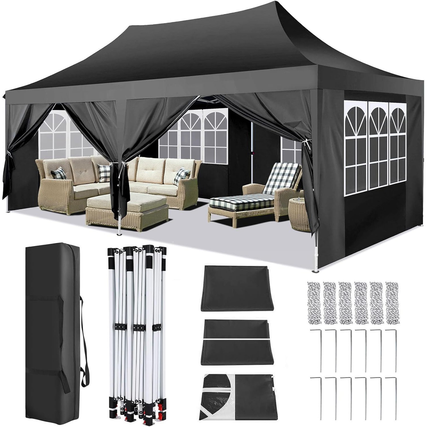 10x20 Pop Up Canopy Heavy Duty Commercial Instant Tent Waterproof Party Gazebo 10x20 Pop Up Canopy Heavy Duty Commercial Instant Tent Waterproof Party Gazebo