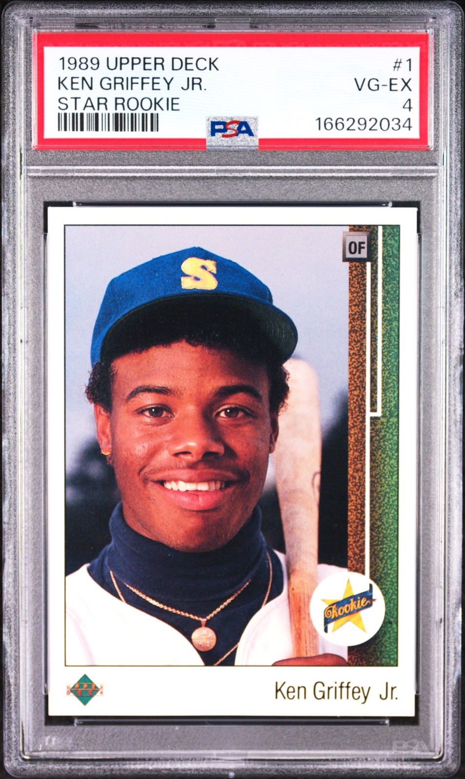 1989 Upper Deck #1 Ken Griffey Jr. Star Rookie RC PSA 4 VG-EX 1989 Upper Deck #1 Ken Griffey Jr. Star Rookie RC PSA 4 VG-EX