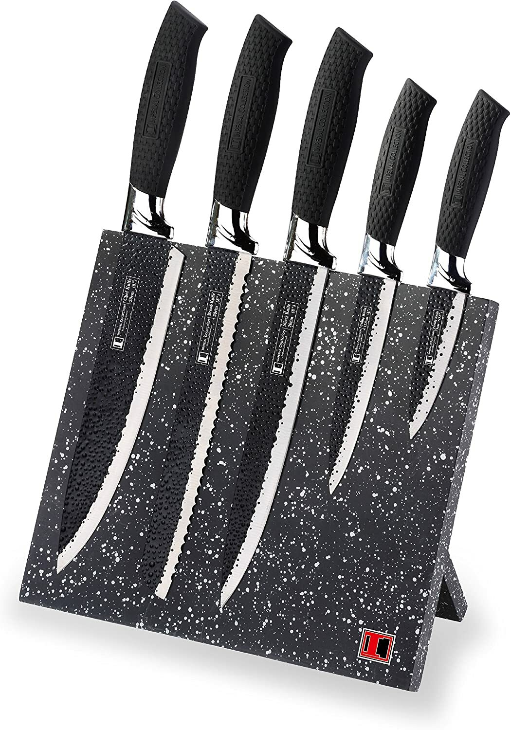 Imperial Collection Stainless Steel Knife 6-Piece Set with Magnetic Knife Block