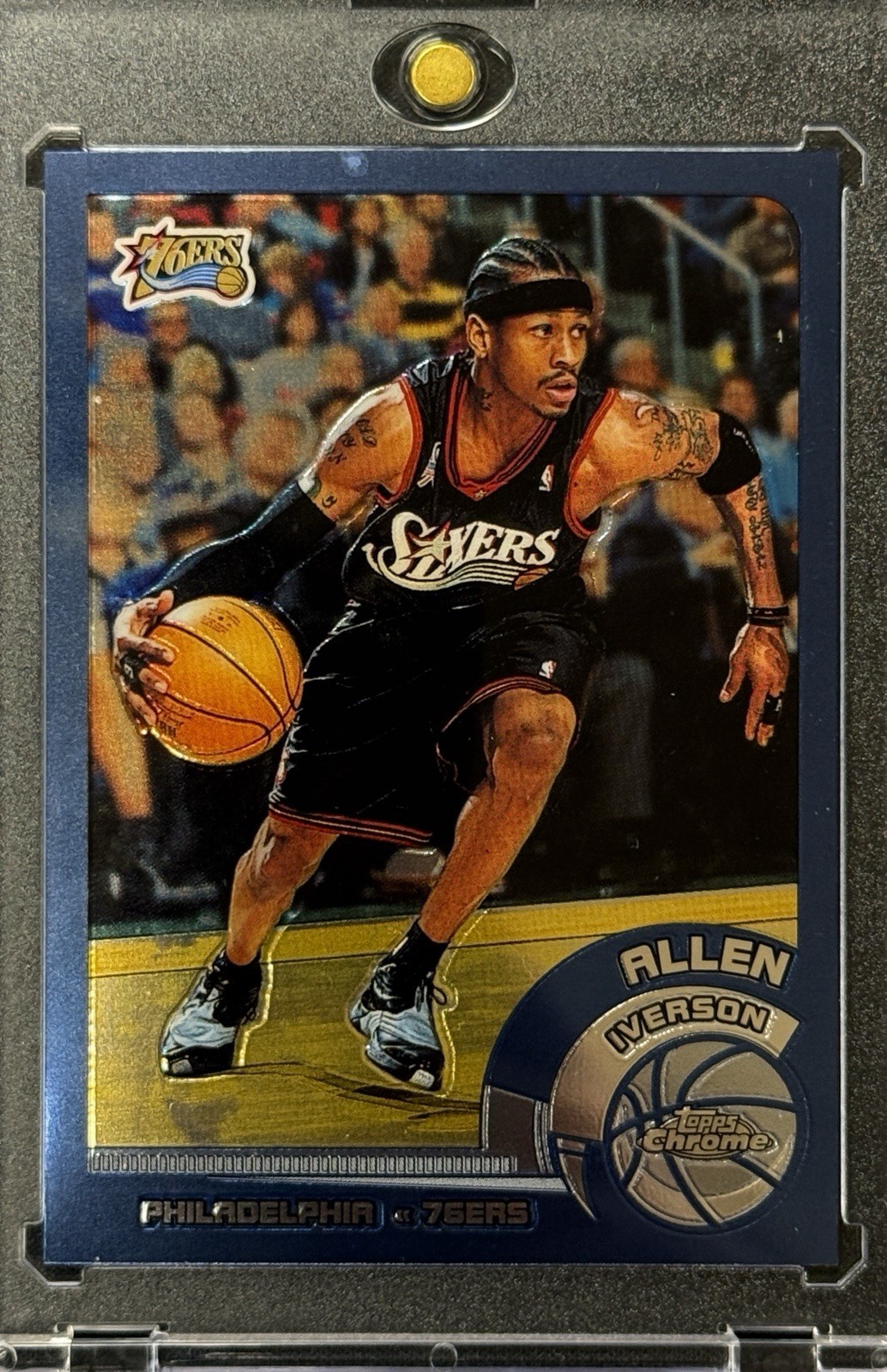 ALLEN IVERSON RARE BLUE CHROME TOPPS 2003 INVESTMENT CARD SIXERS LEGEND GOAT ALLEN IVERSON RARE BLUE CHROME TOPPS 2003 INVESTMENT CARD SIXERS LEGEND GOAT