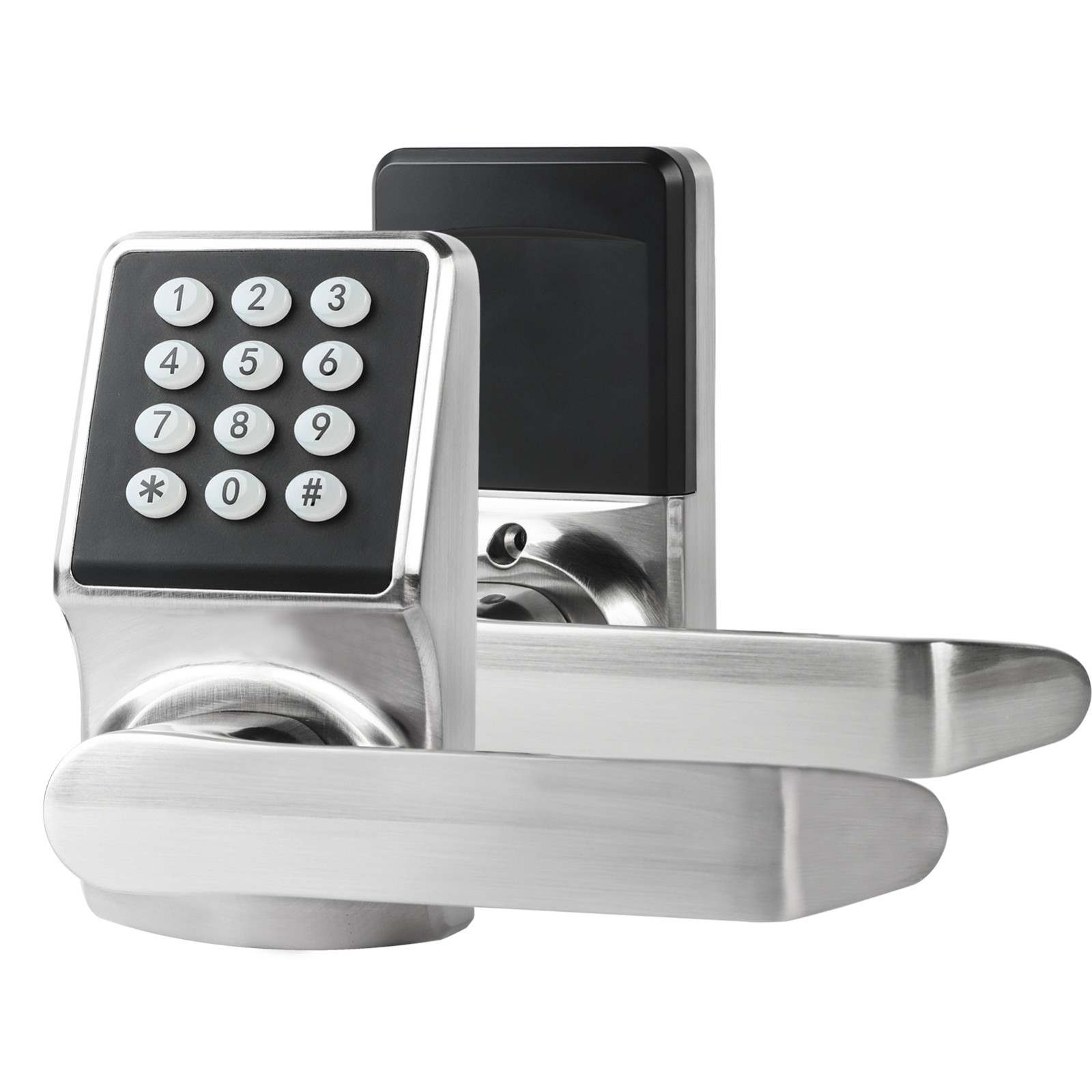Keypad Door Lock with Handle-Keyless Entry Door Lock -Brushed Nickel Keypad Door Lock with Handle-Keyless Entry Door Lock -Brushed Nickel