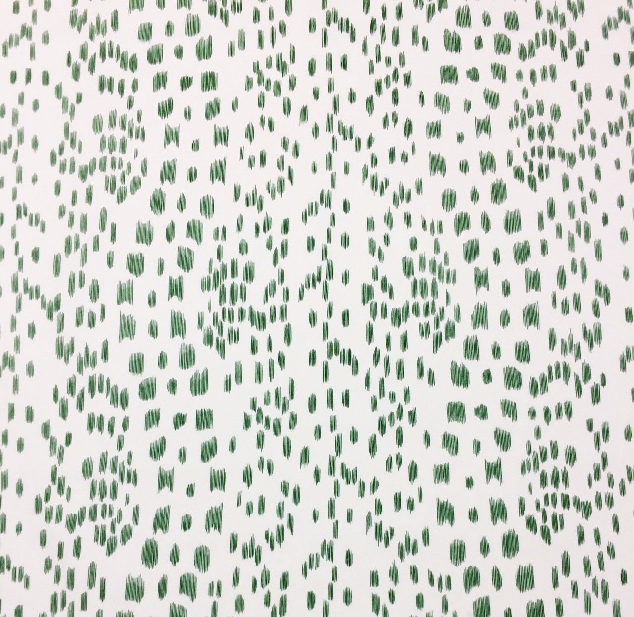 BRUNSCHWIG & FILS LES TOUCHES GREEN GEOMETRIC HIGH END FABRIC 2.2 YARDS 54