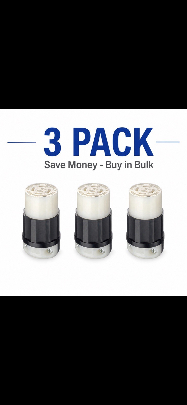 3-PACK-Leviton 2723 Locking Connector 3-Pole 4-Wire Grounding 30A 250V 3-PACK-Leviton 2723 Locking Connector 3-Pole 4-Wire Grounding 30A 250V