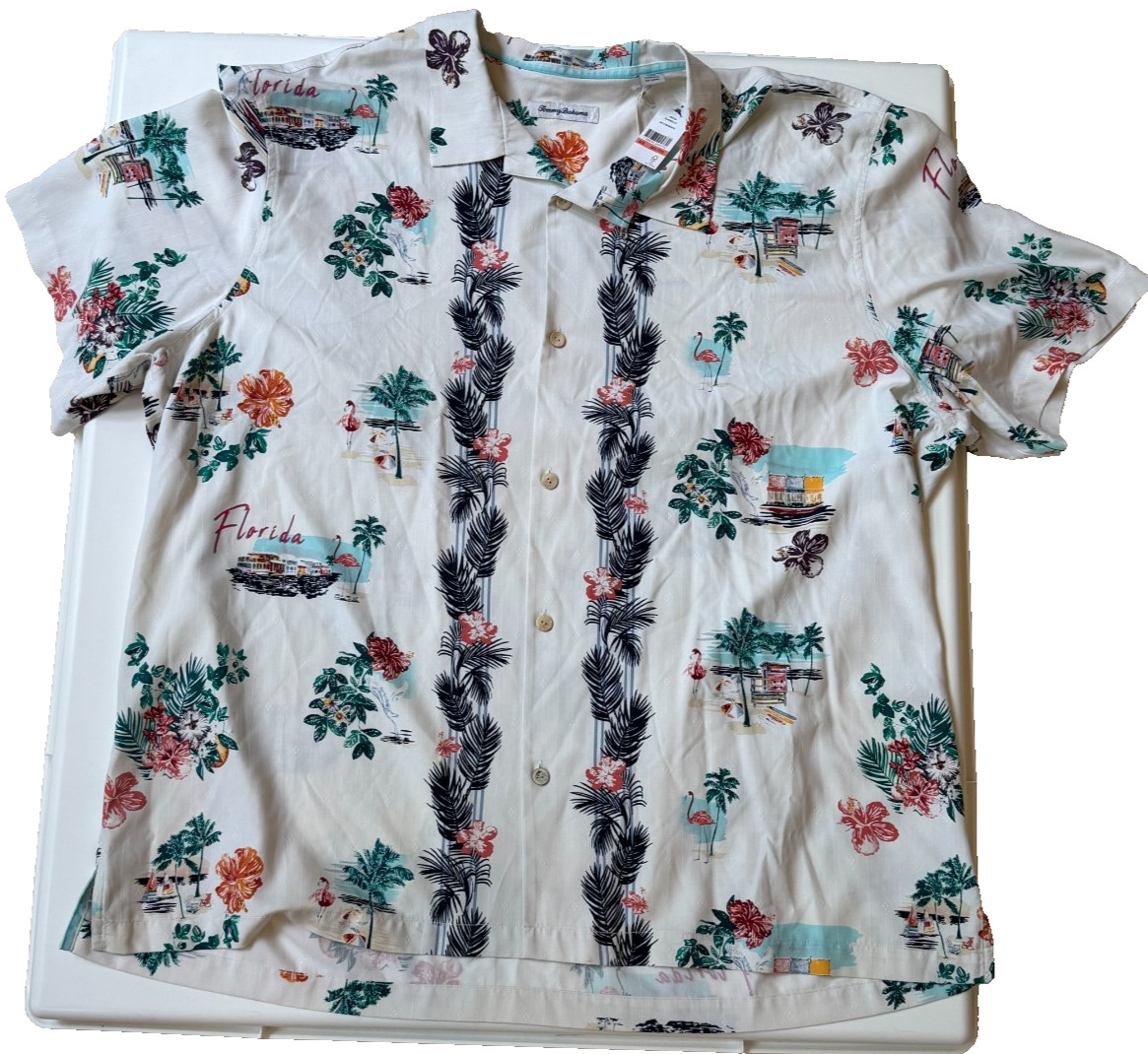 Tommy Bahama NWT 100% Silk-Flamingo Lei/569 Continental Hawaiian Camp Shirt~3XL Tommy Bahama NWT 100% Silk-Flamingo Lei/569 Continental Hawaiian Camp Shirt~3XL