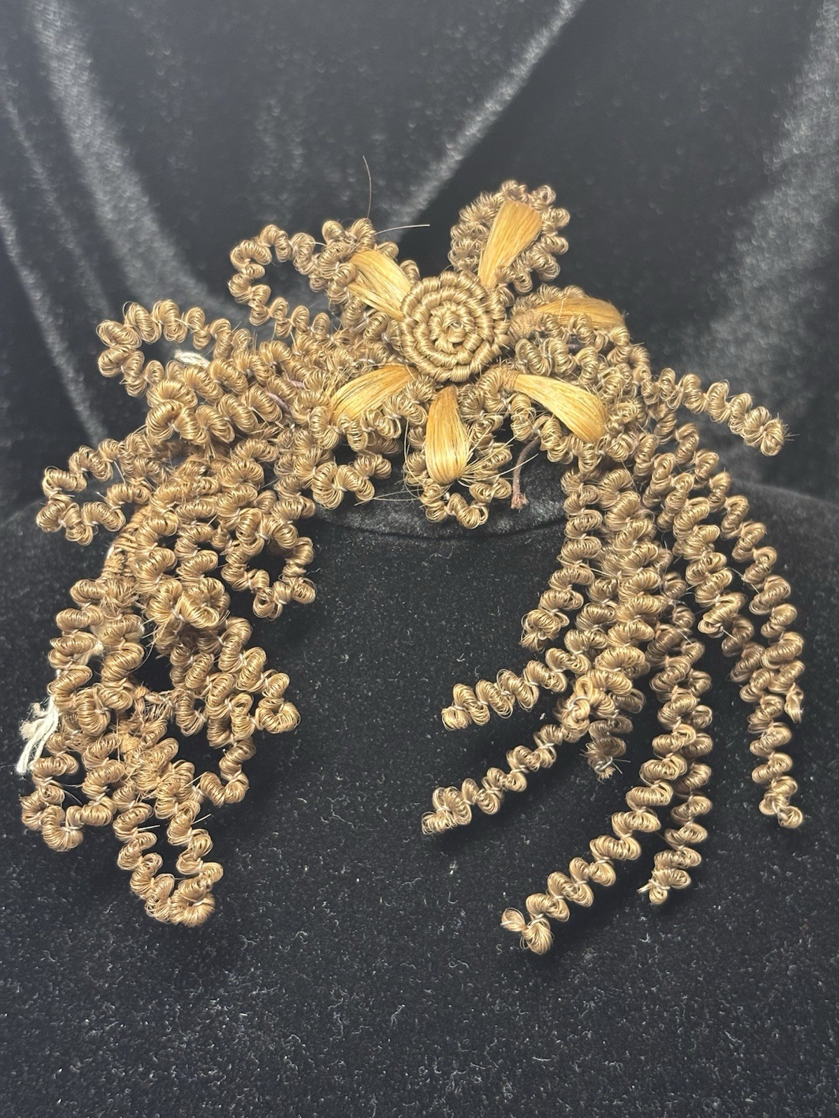 Intricate Victorian Hair Flower - Antique Victorian Era - Brown Intricate Victorian Hair Flower - Antique Victorian Era - Brown