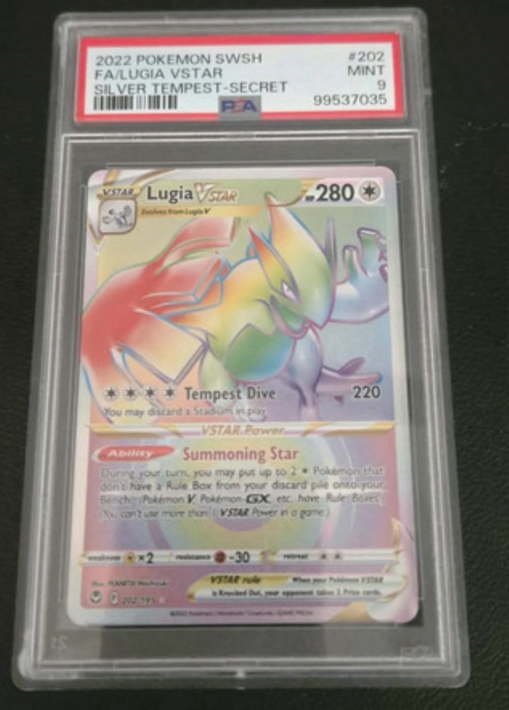 Lugia VSTAR (Secret) 202/195 Swsh12: Sword & Shield - Silver Tempest Holo Lugia VSTAR (Secret) 202/195 Swsh12: Sword & Shield - Silver Tempest Holo