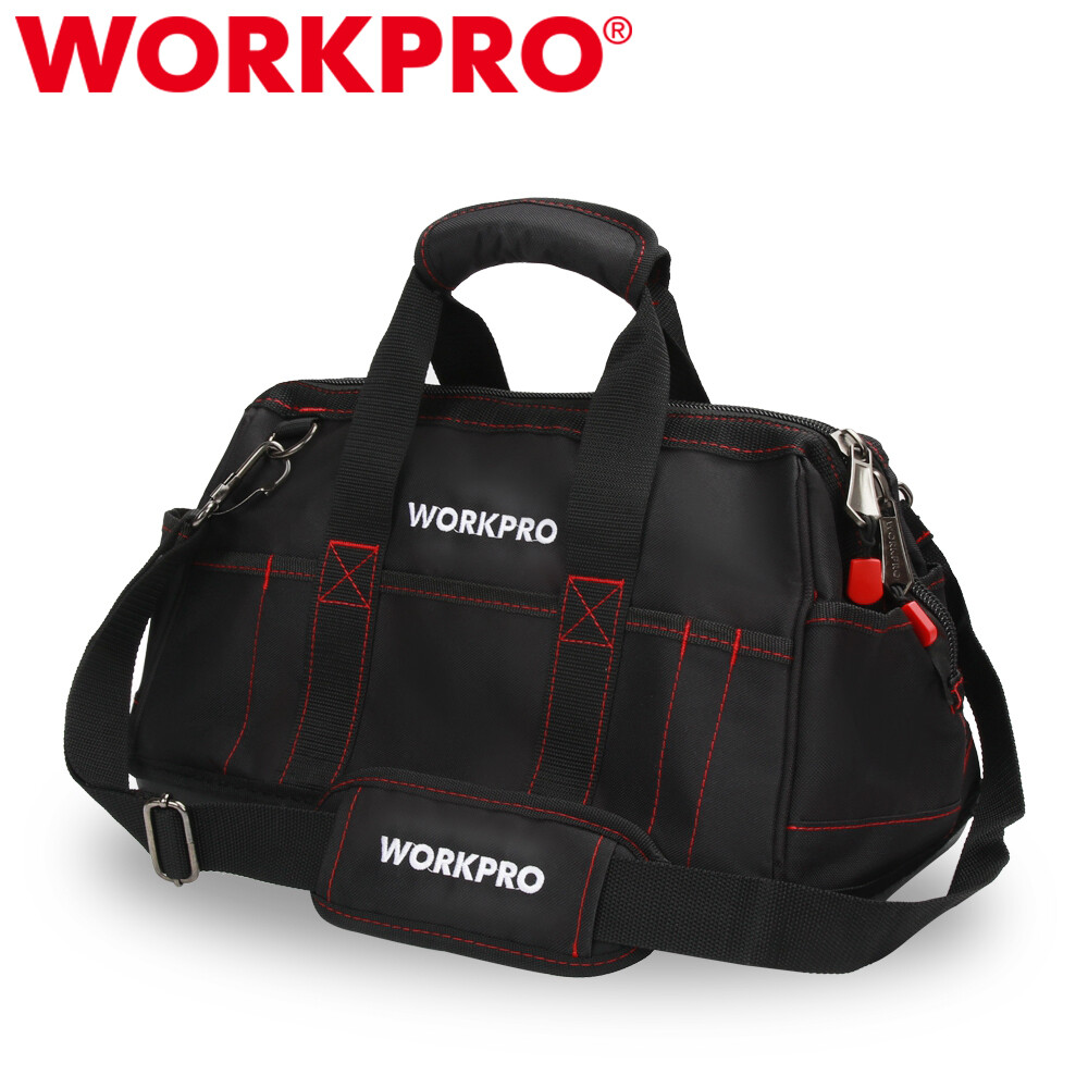 WORKPRO 16-inch Zipper Tool Bag Wide Mouth Heavy Duty Storage Carrying Work Tote WORKPRO 16-inch Zipper Tool Bag Wide Mouth Heavy Duty Storage Carrying Work Tote