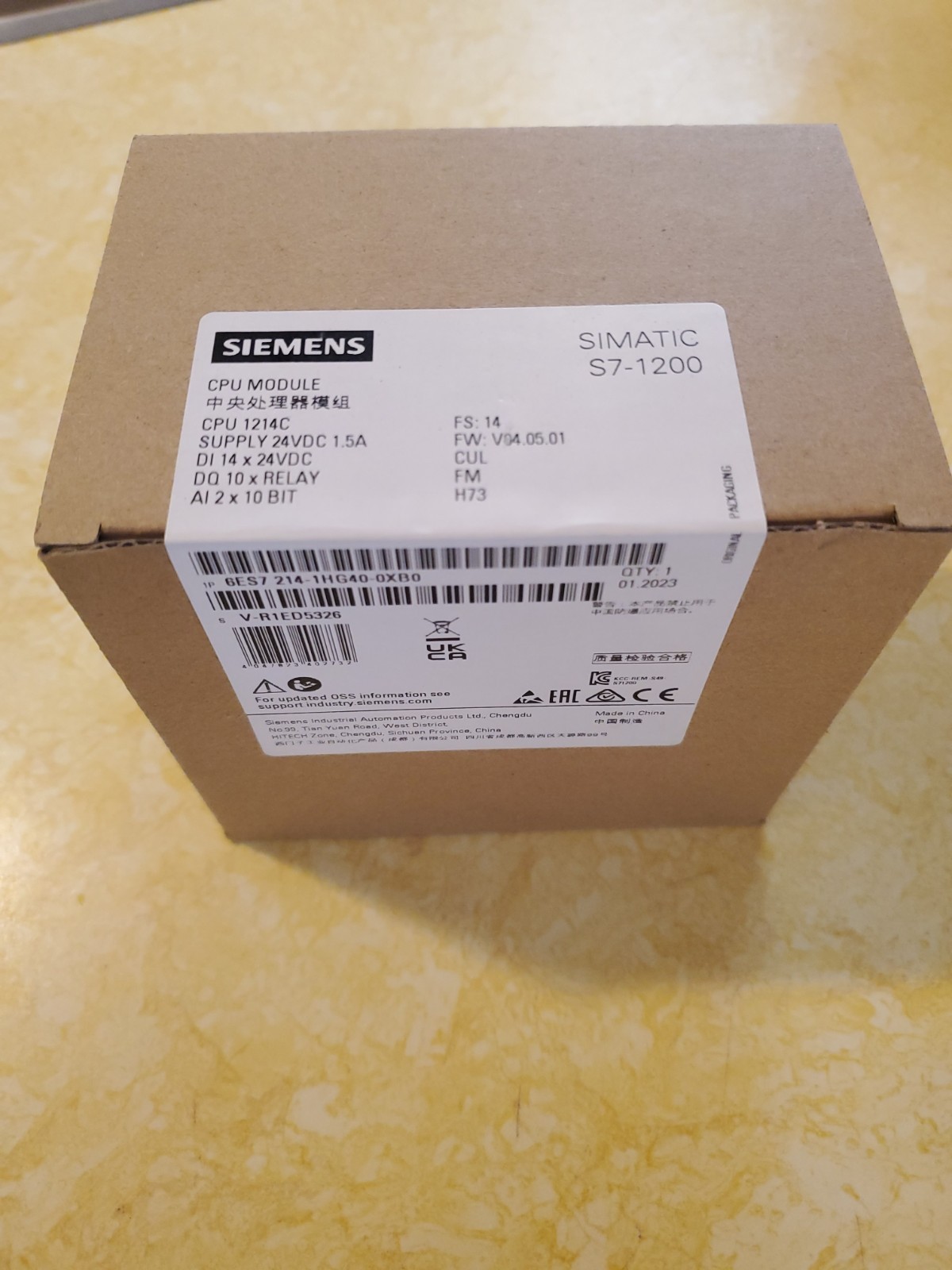 SIEMENS 6ES7 214-1HG40-0XB0 SIMATIC S7-1200 PLC CPU Unit New in box
