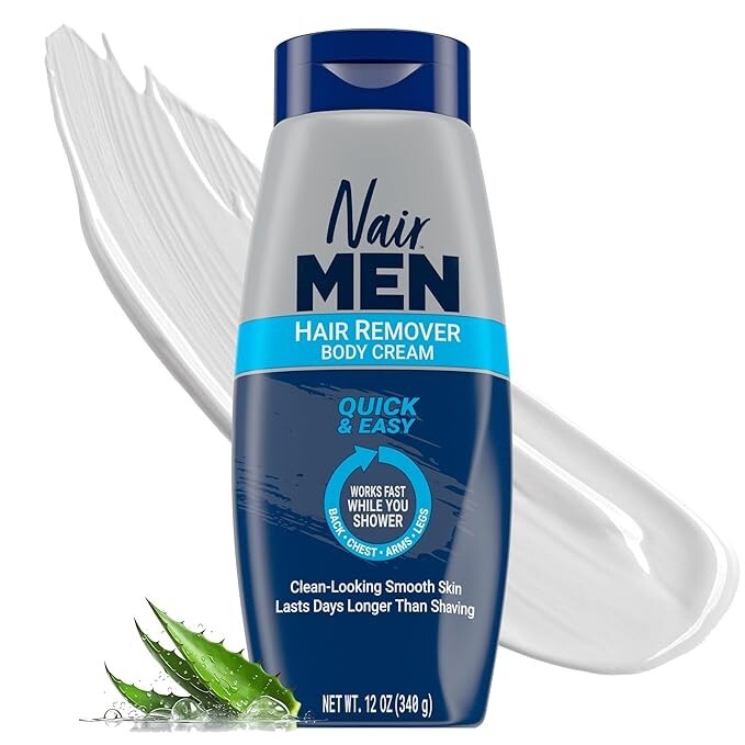 Nair Men Body Cream Hair Remover, Body Hair Removal Cream, 12 Oz Nair Men Body Cream Hair Remover, Body Hair Removal Cream, 12 Oz