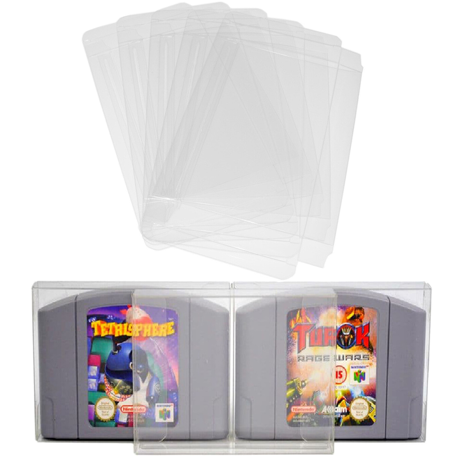 25PC Clear Box Sleeves Case For N64 CARTRIDGE PROTECTORS Sides Open Nintendo 64 25PC Clear Box Sleeves Case For N64 CARTRIDGE PROTECTORS Sides Open Nintendo 64