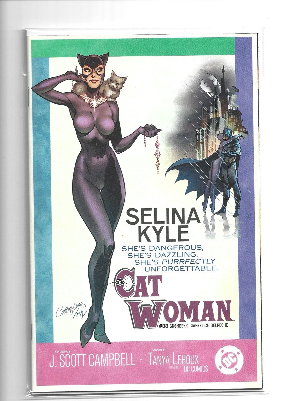 CATWOMAN 88 J SCOTT CAMPBELL BREAKFAST AT TIFFANYS HOMAGE VARIANT NM '26 in hand CATWOMAN 88 J SCOTT CAMPBELL BREAKFAST AT TIFFANYS HOMAGE VARIANT NM '26 in hand