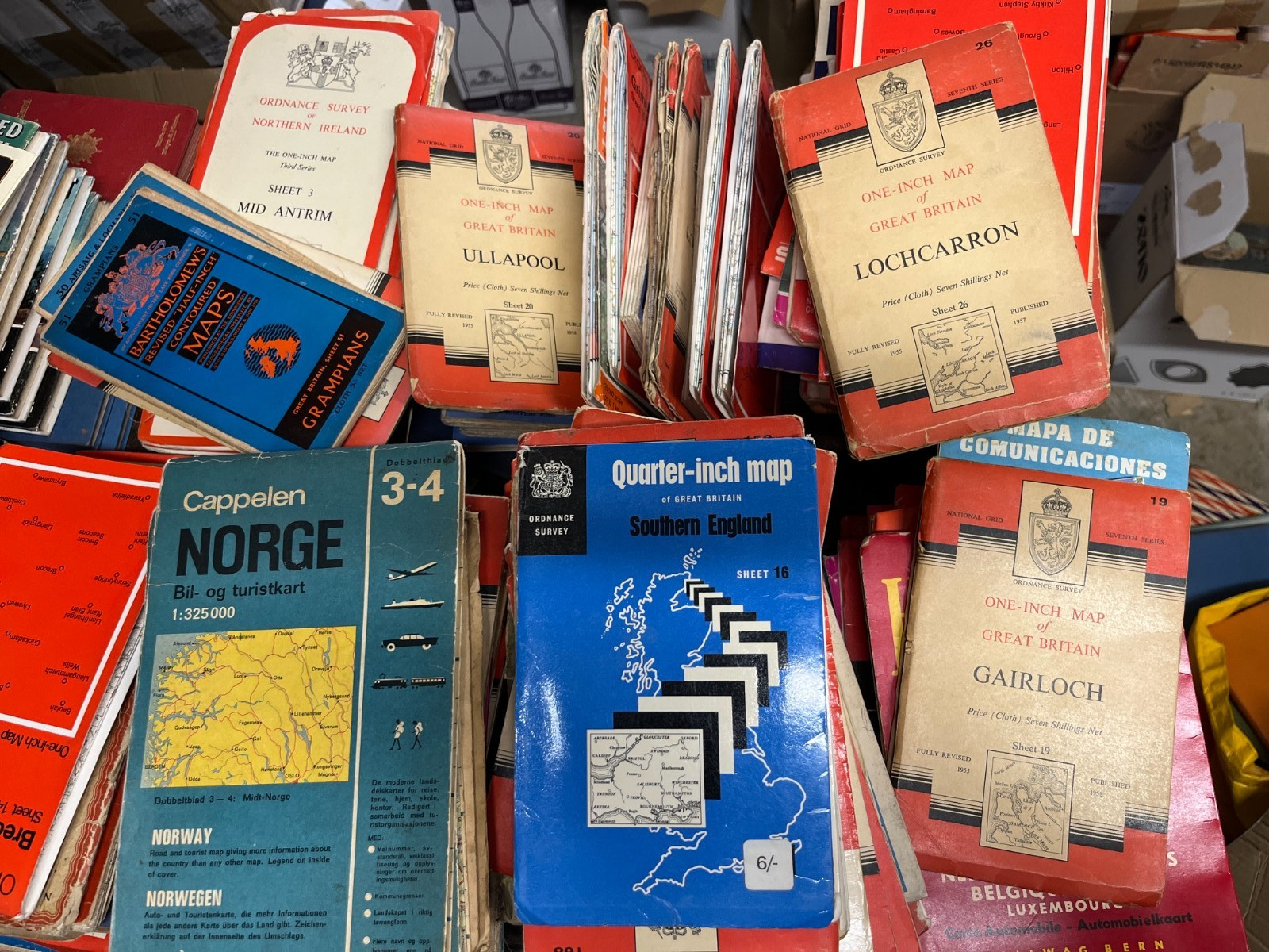 125~ MAPS Vintage + Later - Ordnance Survey Bartholomews & ALL SHOWN FAB BUNDLE