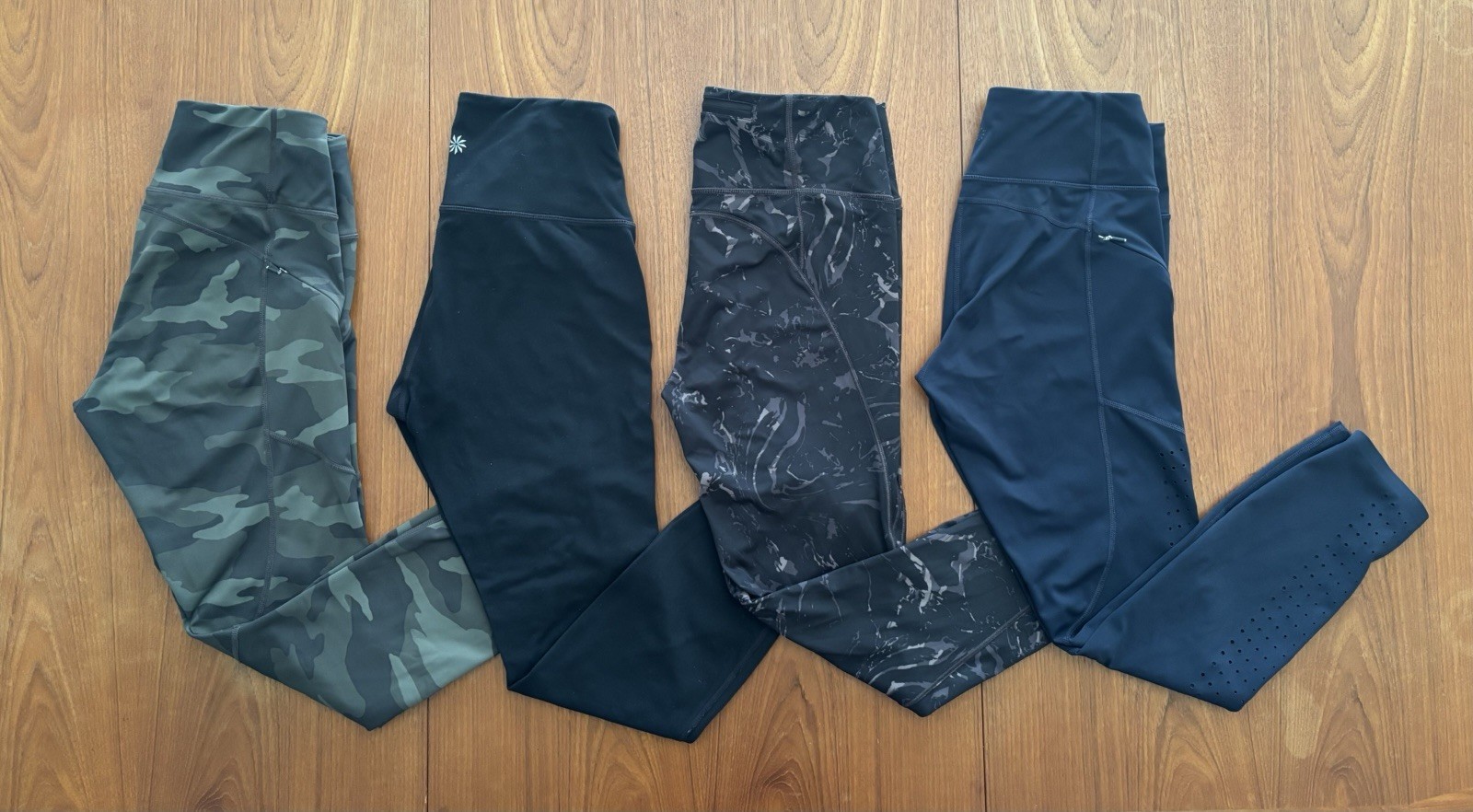 Athleta Women’s 7/8 Ankle Tights Lot of 4 Size Small Black Blue Camo Pattern Athleta Women’s 7/8 Ankle Tights Lot of 4 Size Small Black Blue Camo Pattern
