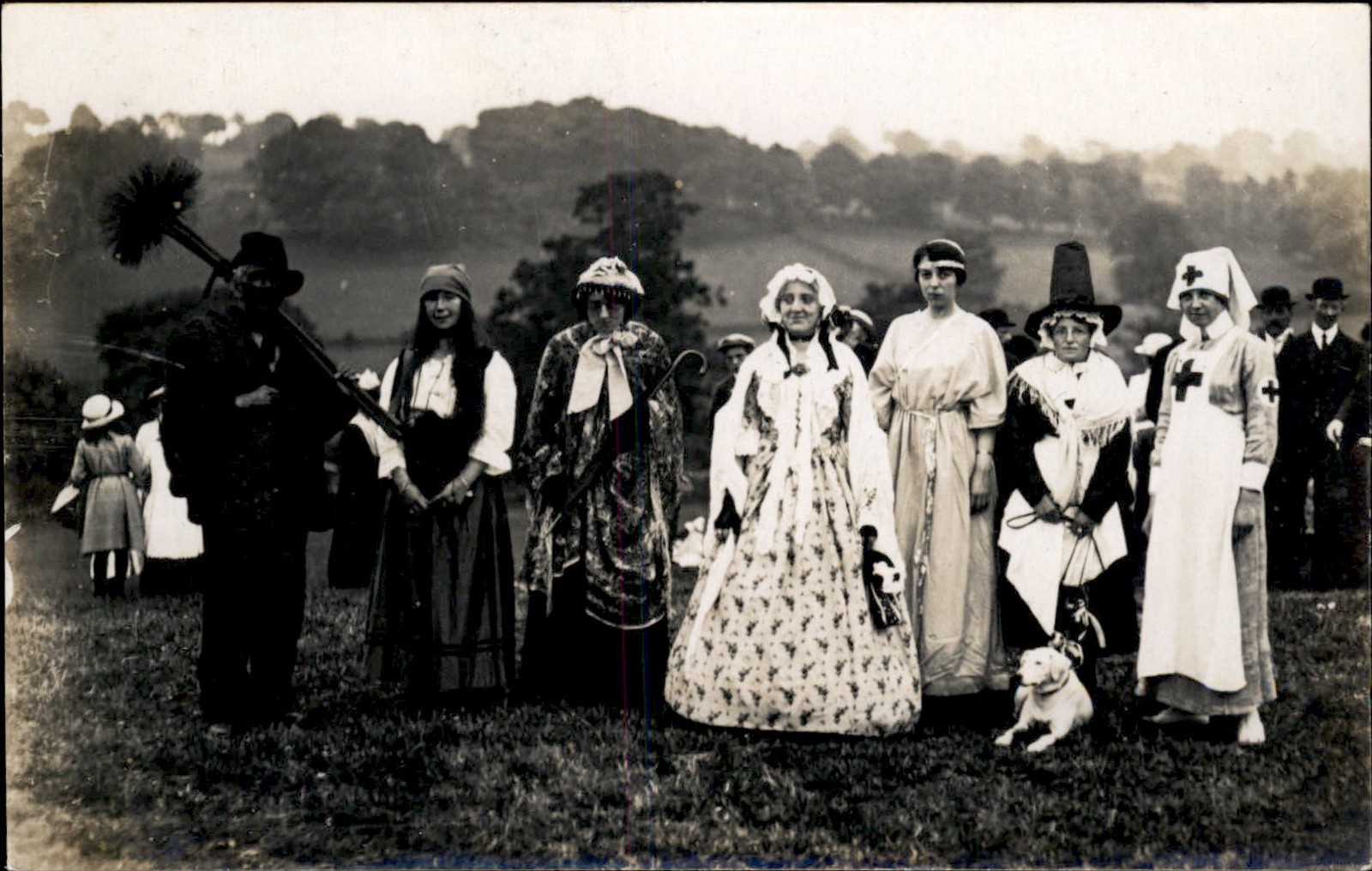 Costume parade group c1900s-20s Real Photo Vintage Postcard Costume parade group c1900s-20s Real Photo Vintage Postcard
