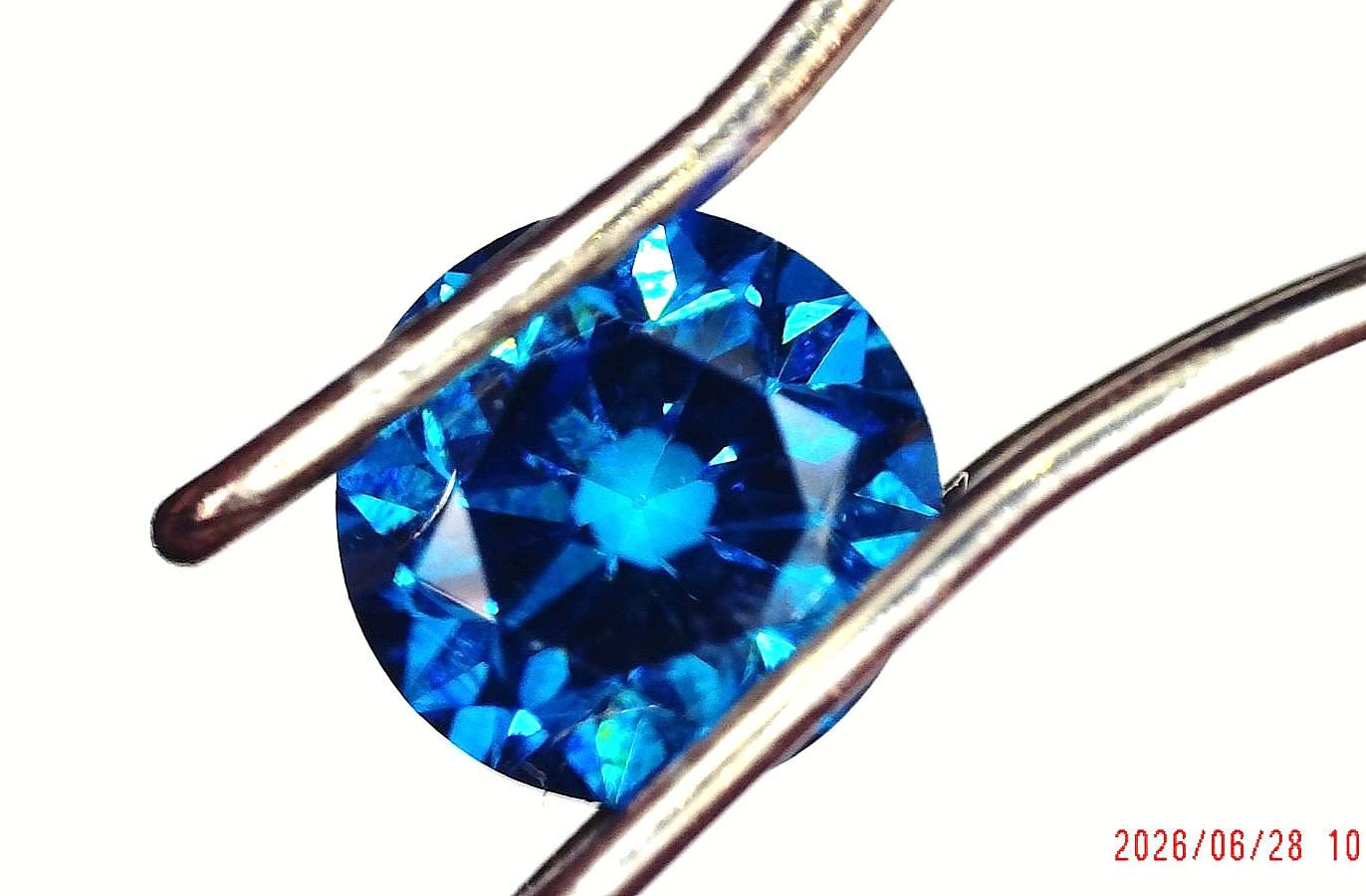 VS1 - .51ct - 4.8 x 3.23mm Fancy Blue Vivid Brilliant Cut Loose Natural Diamond