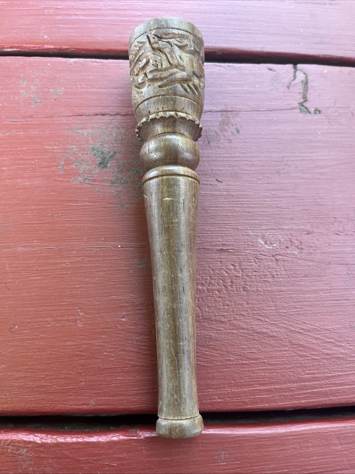 Vintage Hippie Trail wooden carved Indian Chillum Smoking pipe Animal Motif Vintage Hippie Trail wooden carved Indian Chillum Smoking pipe Animal Motif