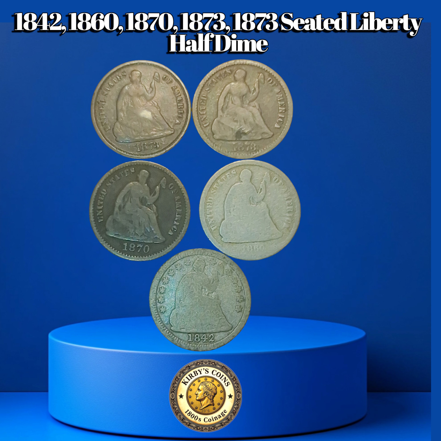 1884-S 1887-S 1890-S 1891-S Seated Liberty Dime Lot G/VF Silver