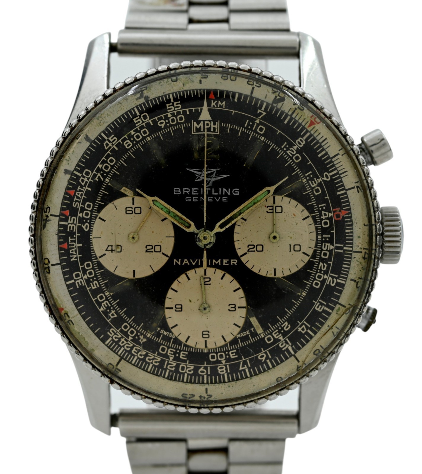 Breitling 40mm Men\'s Navitimer Vintage Swiss SS Watch Ref 806