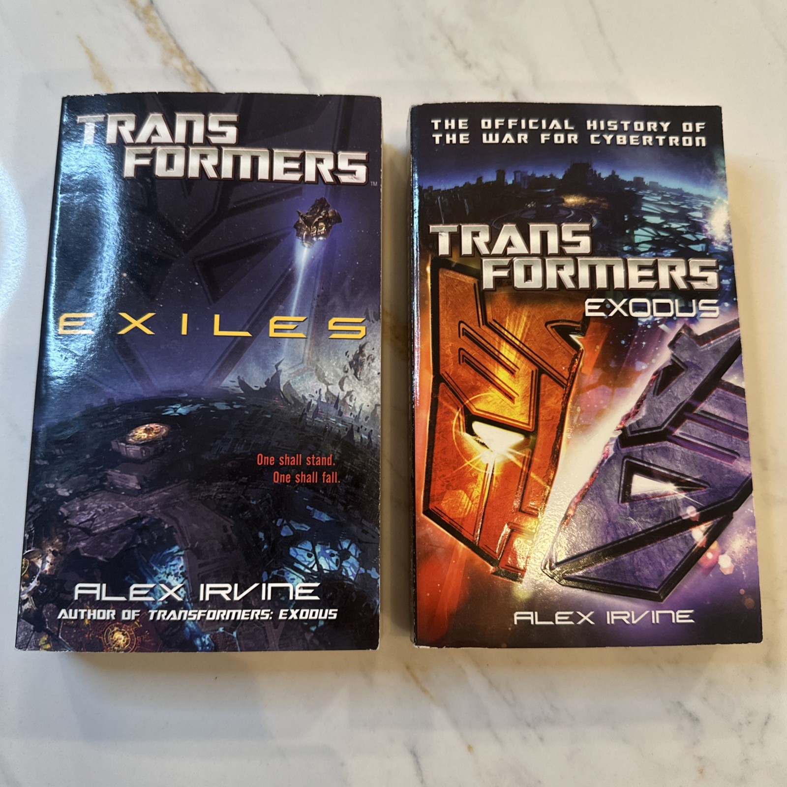 Transformers Exodus & Exiles By Alex Irvine 2 Paperback Books Transformers Exodus & Exiles By Alex Irvine 2 Paperback Books