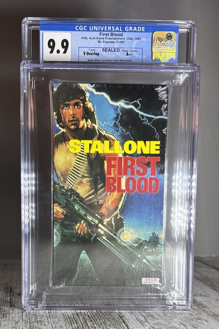 Rambo First Blood Part One 1982 VHS CGC 9.9 A++ Stallone Carolco AVID Home Video Rambo First Blood Part One 1982 VHS CGC 9.9 A++ Stallone Carolco AVID Home Video