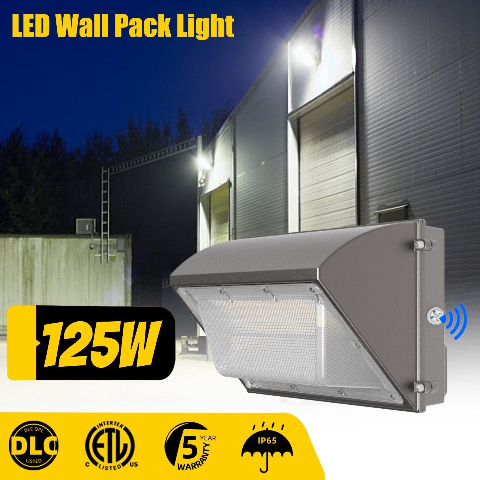 Commercial LED Wall Pack Lights (Photocell Built in for Dusk to Dawn) 120vAC