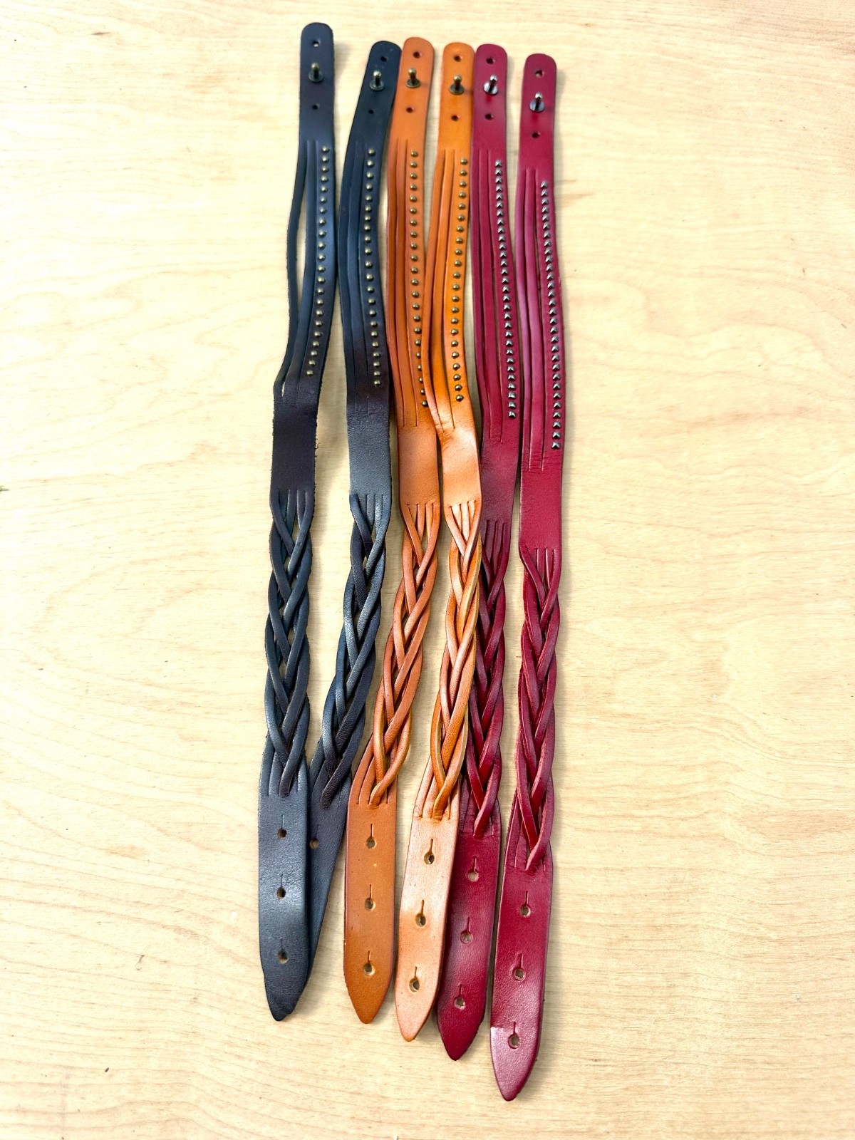Wholesale Lot 12 Studded Braided  Leather Wrap Bracelets Resale Boutique Vendors