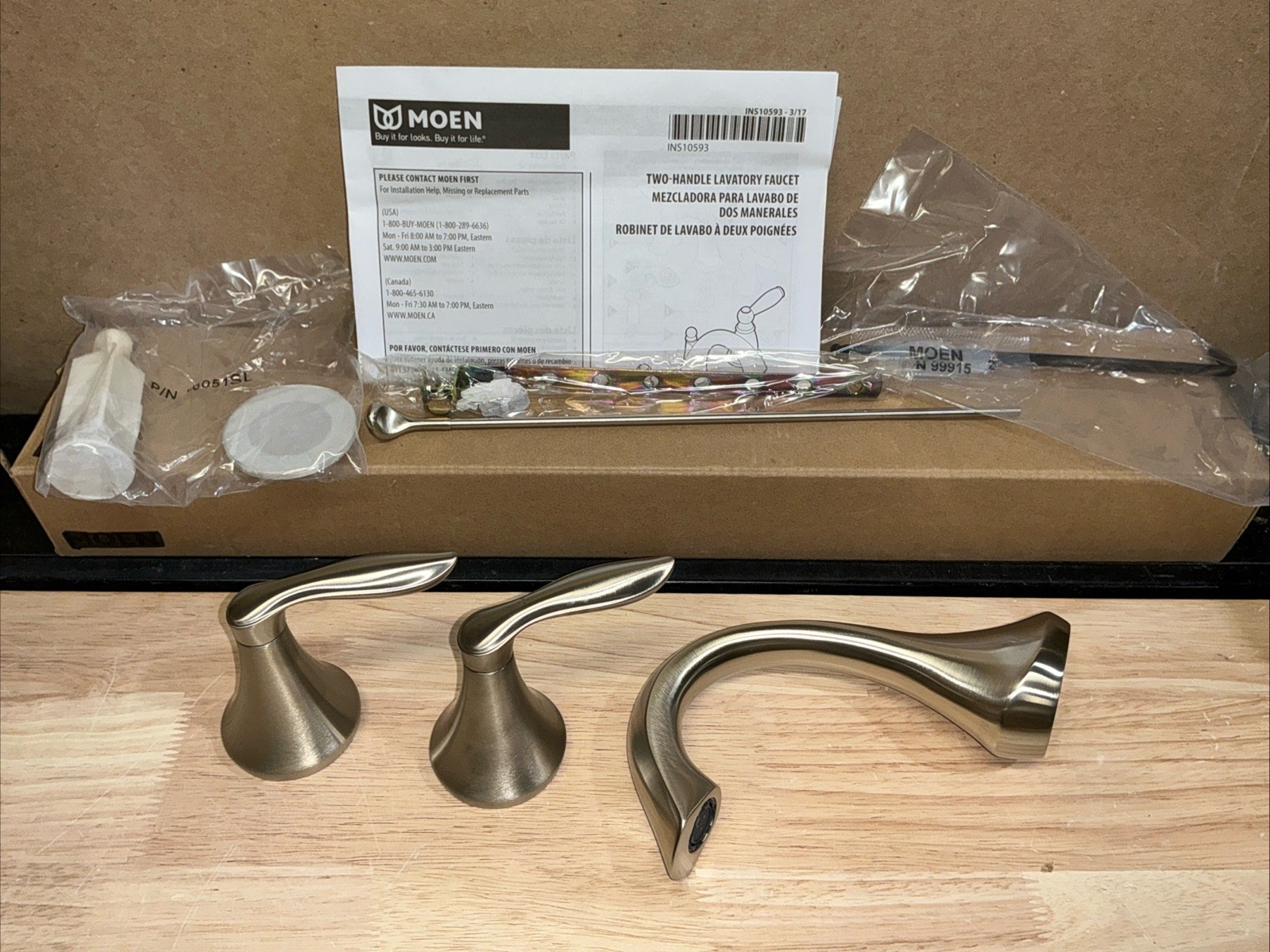 Moen T6420BN Eva 1.2 GPM Deck Mount Faucet  Trim Kit-Drain Part - Brushed Nickel