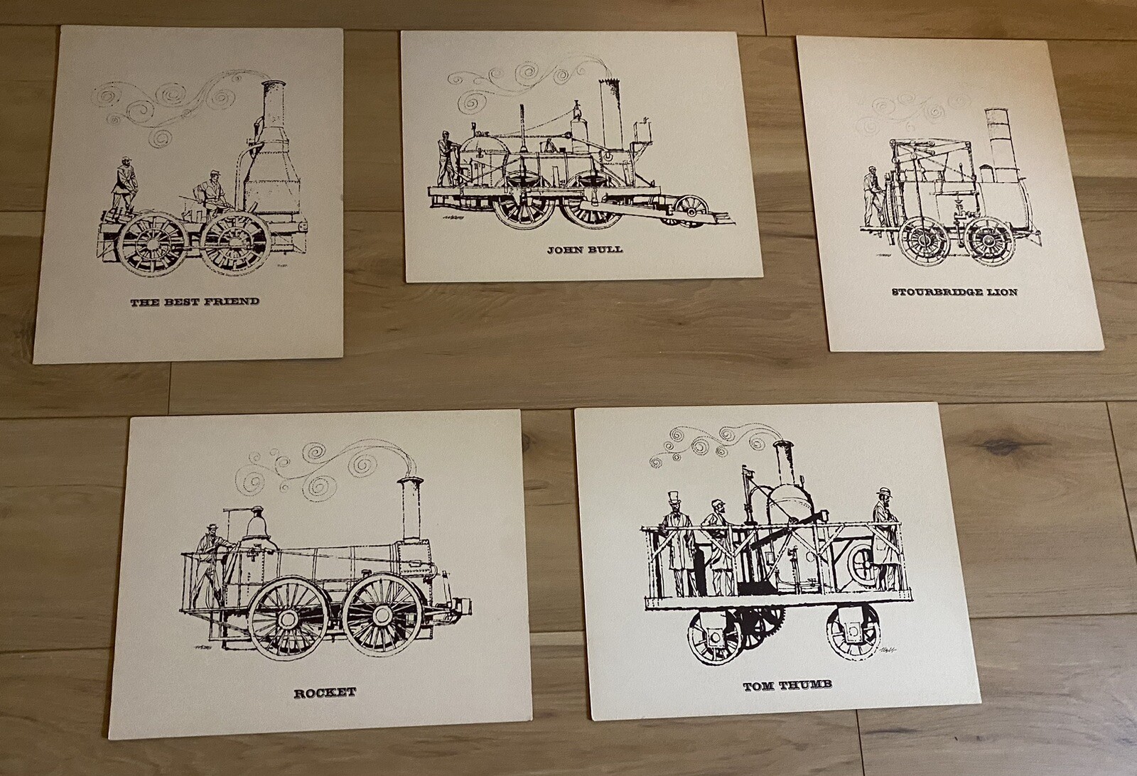 Vintage Mid 20th Century 5 Prints From Francis William Webb, Trains 11X14 Vintage Mid 20th Century 5 Prints From Francis William Webb, Trains 11X14