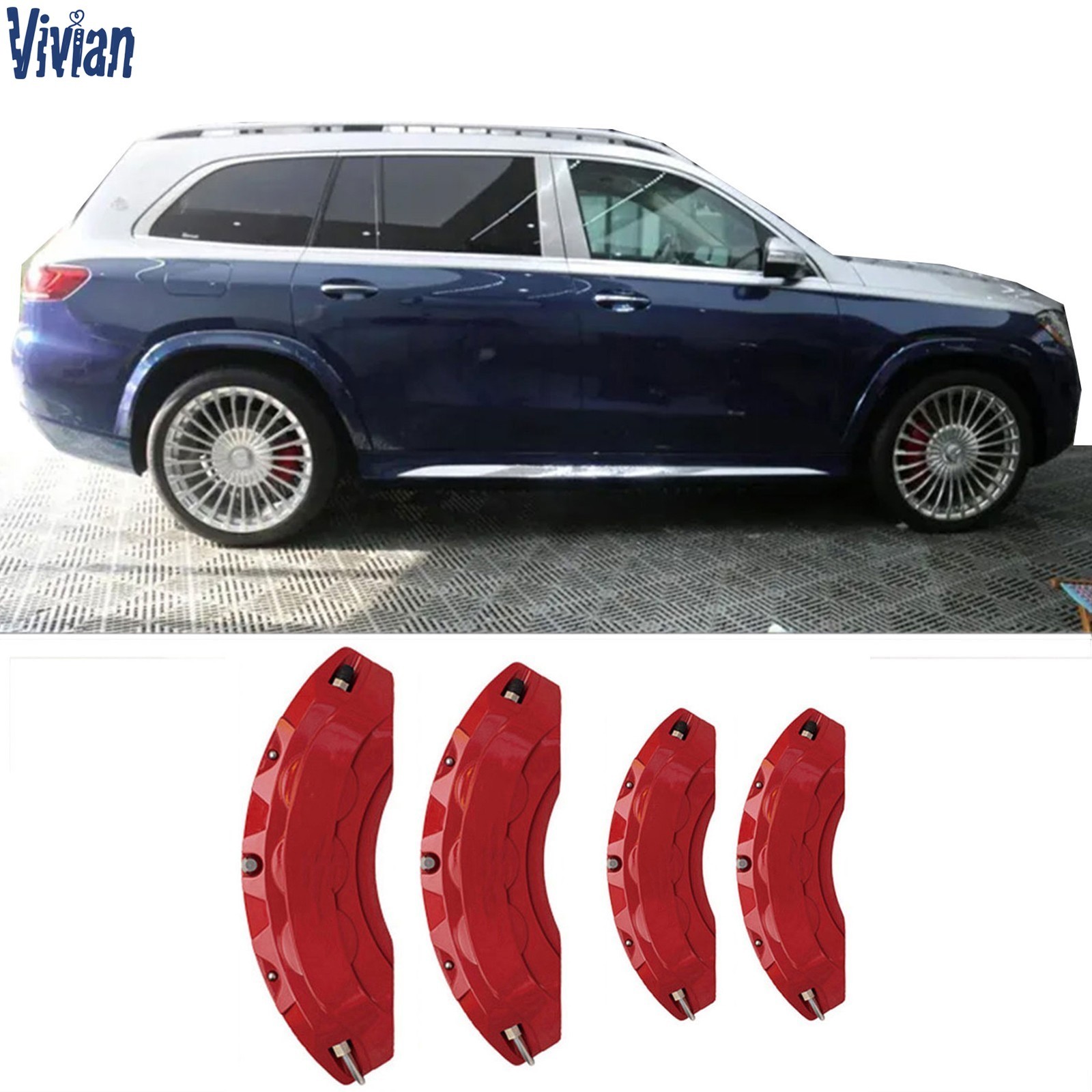4pcs Aluminum Car Brake Caliper Cover for MERCEDES BENZ GLS Accessories 4pcs Aluminum Car Brake Caliper Cover for MERCEDES BENZ GLS Accessories