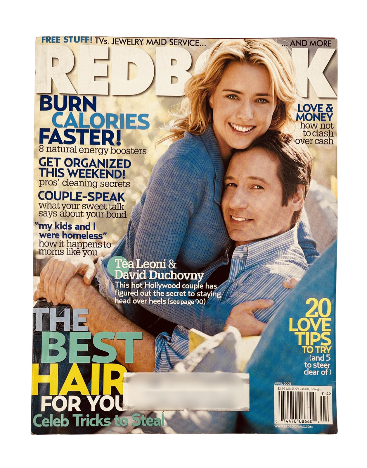 Redbook Magazine April 2005 Tea Leoni and David Duchovny VG