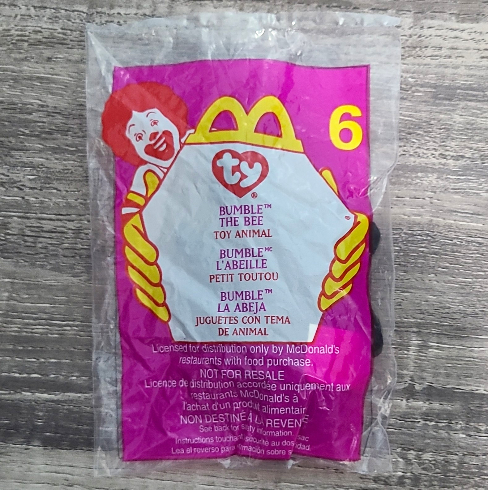 Ty Teenie Beanie Babies Bumble the Bee #6 Sealed Bag Vintage 2000 Ty Teenie Beanie Babies Bumble the Bee #6 Sealed Bag Vintage 2000