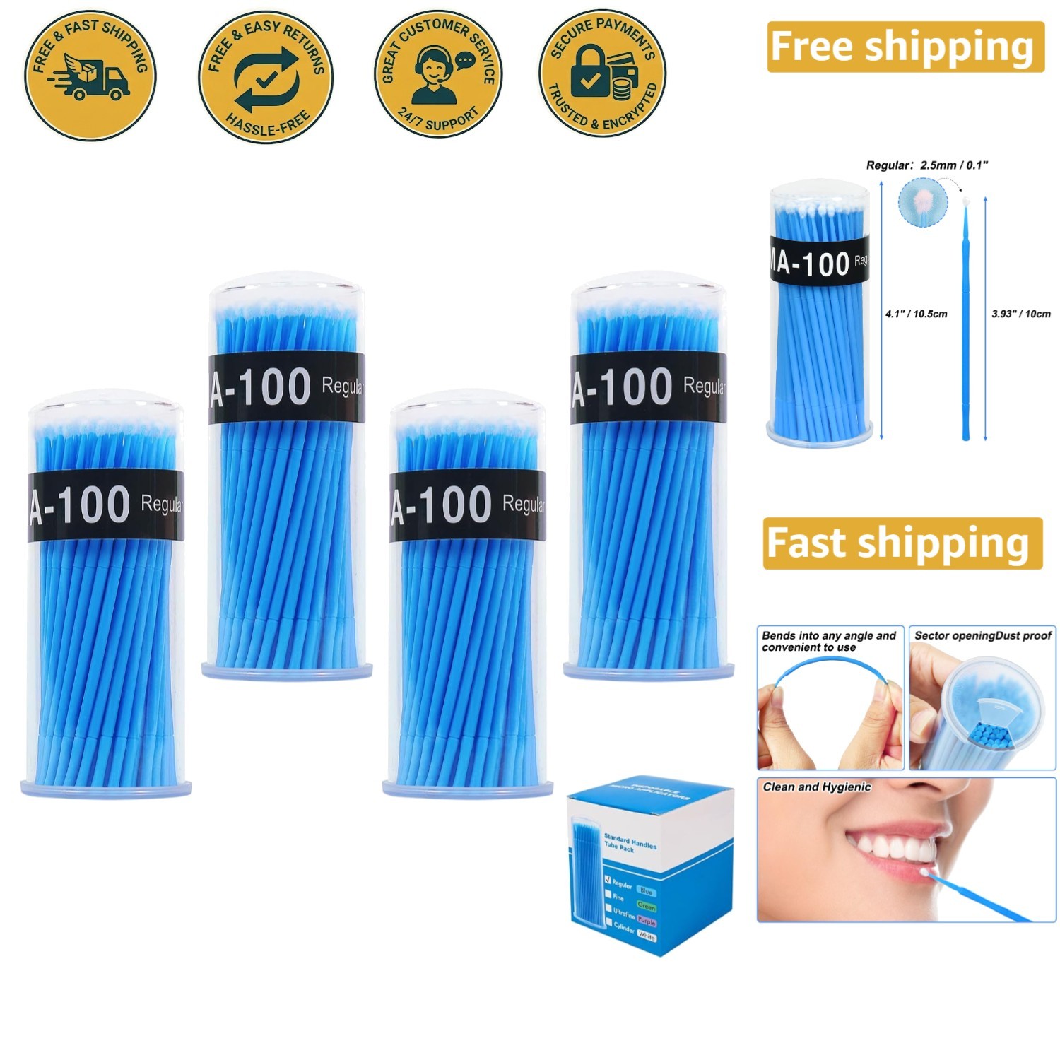 Hygienic 400 PCS Micro Applicators in Compact Case - Ideal for Dental & Beauty